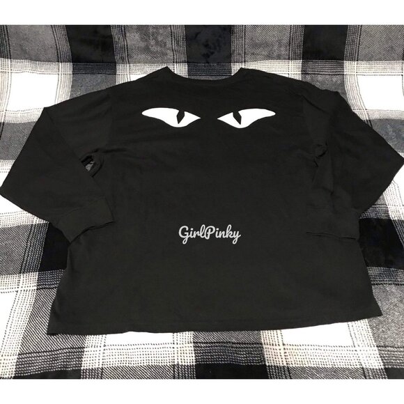 vs PINK campus tee in HALLOWEEN CAT EYE LOGO GLOWS IN THE DARK in EXTRA LARGE - Picture 2 of 8
